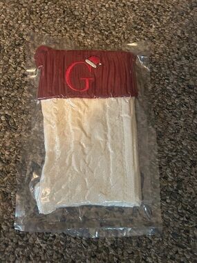Embroidered 'G' Christmas Stocking - Red & Cream